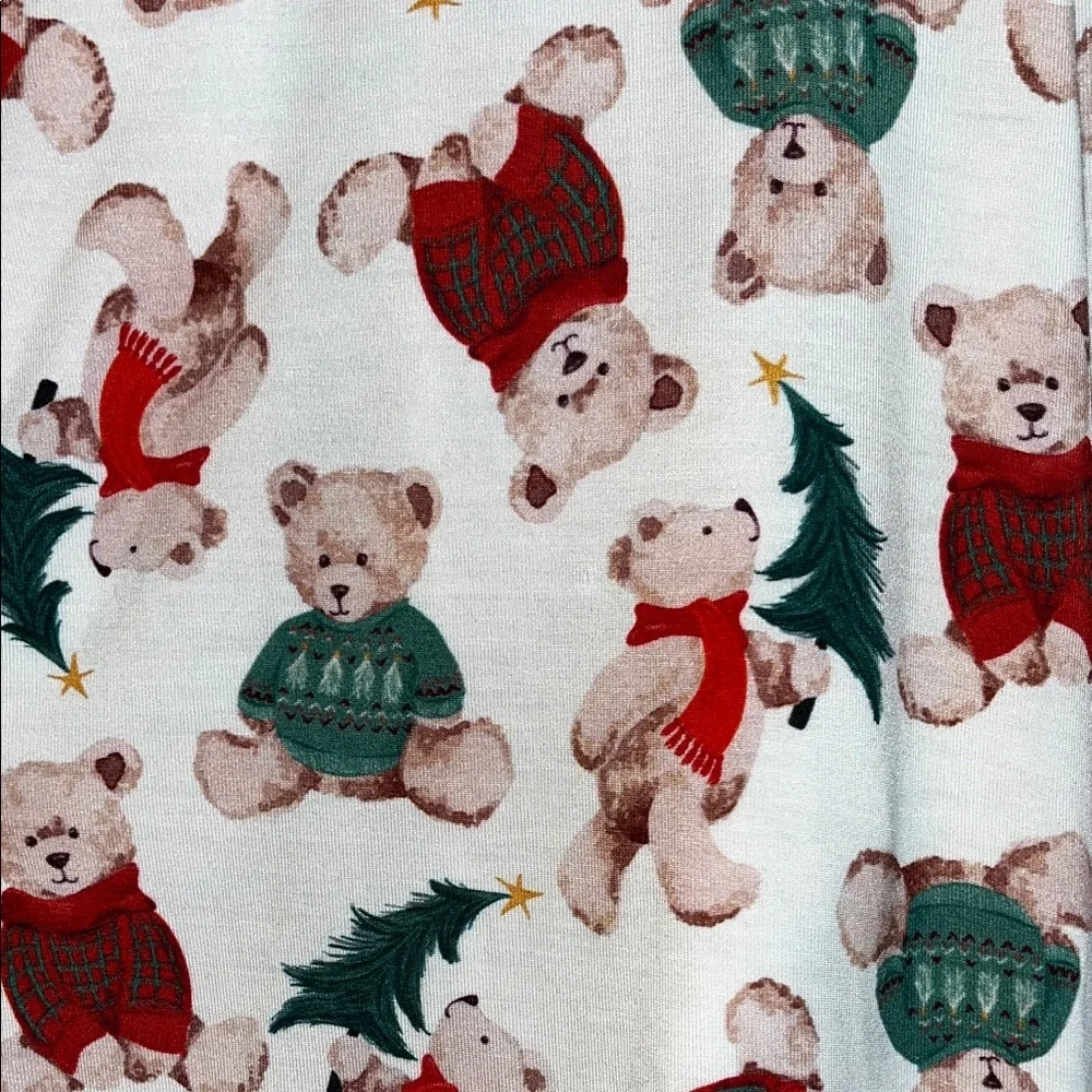 Posh Peanut NWT Holiday Bear Viscose combo Pajama Set size medium - Picture 6 of 13